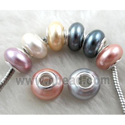 pearlized shell beads, rondelle, mixed color