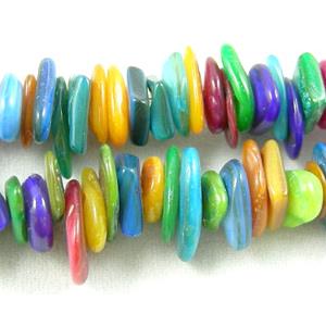 32 inches strin gof freshwater shell beads, chip, freeform, mixed color