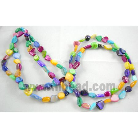 32 inches strin gof freshwater shell beads, chip, freeform, mixed color