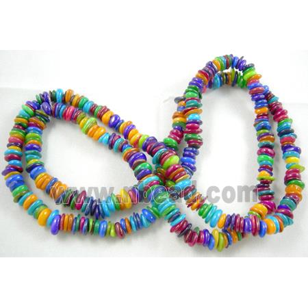 32 inches strin gof freshwater shell beads, chip, freeform, mixed color