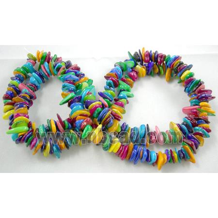 32 inches strin gof freshwater shell beads, chip, freeform, mixed color