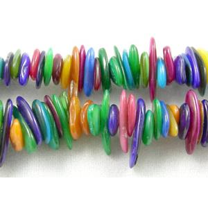 32 inches strin gof freshwater shell beads, chip, freeform, mixed color