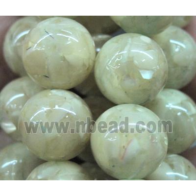 mother of pearl bead, round