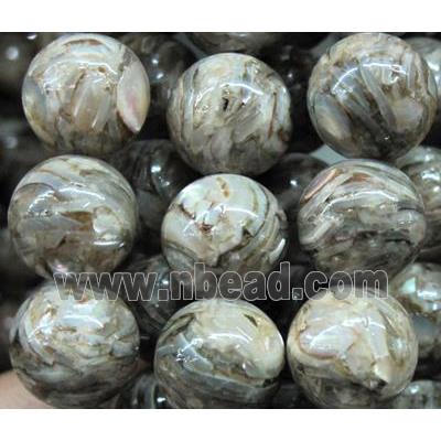 mother of pearl bead, round