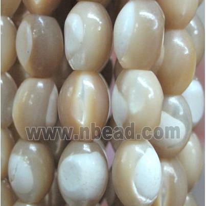 mother of pearl bead, barrel