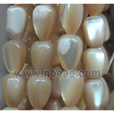 mother of pearl bead, teardrop