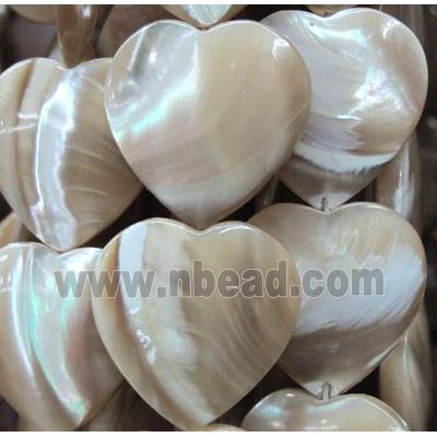 mother of pearl bead, heart