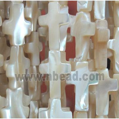 mother of pearl bead, cross