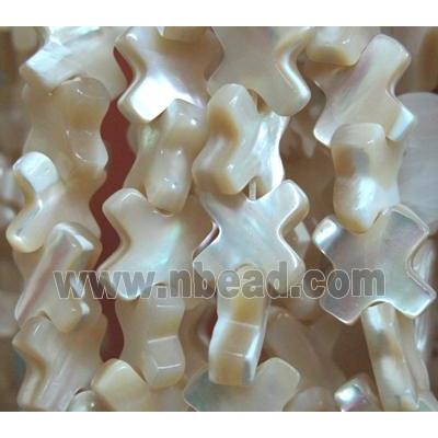 mother of pearl bead, cross