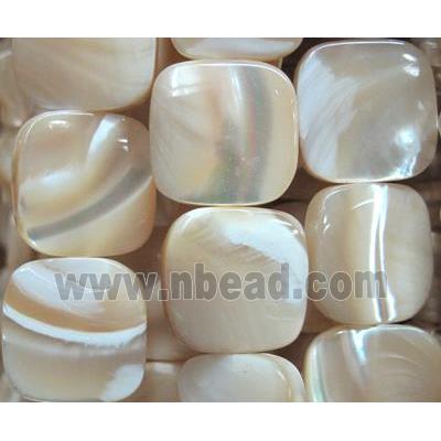 mother of pearl bead, square