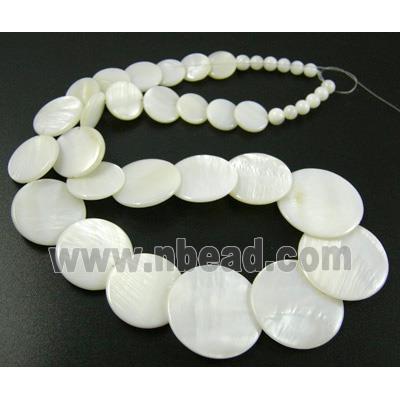 17 inches of freshwater shell necklace, white