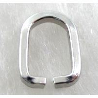 Stainless Steel Hinge Pinch Bail, platinum plated