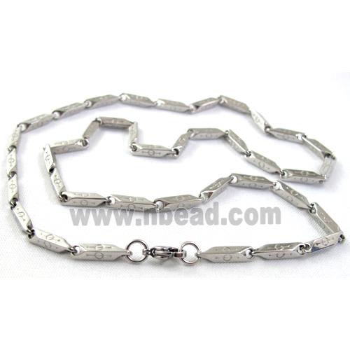 Stainless steel Necklace, platinum plated