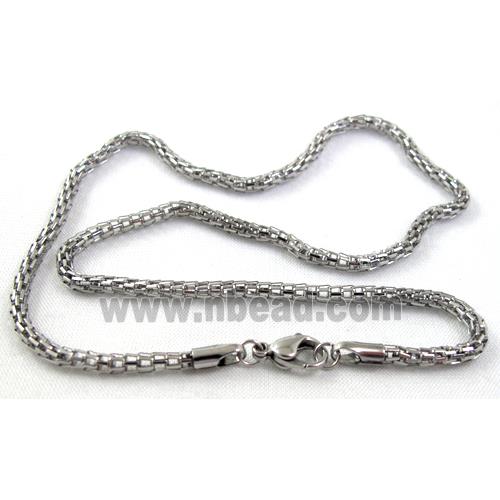 Stainless steel Necklace, platinum plated