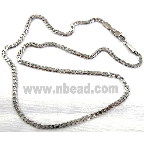 Stainless steel Necklace, platinum plated