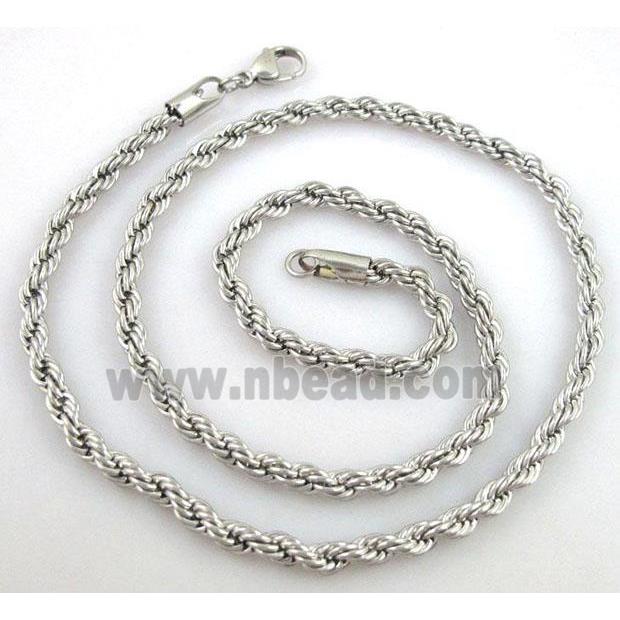 Stainless Steel Necklace, platinum plated