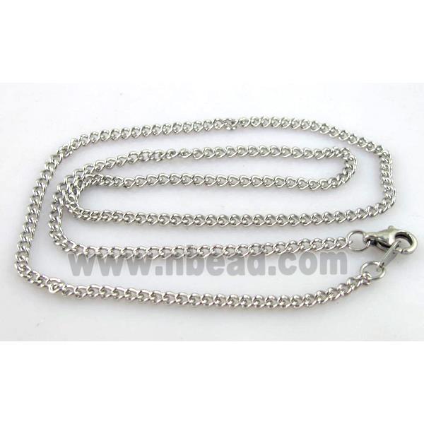 Stainless steel Necklace, platinum plated