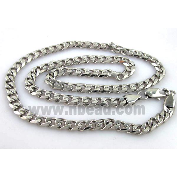 Stainless Steel Necklace Chain, platinum plated