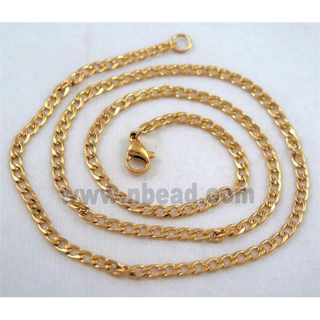 golden plated Stainless Steel Necklace Chain