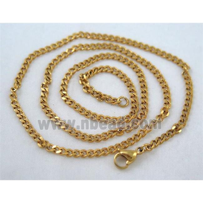 golden plated Stainless Steel Necklace Chain