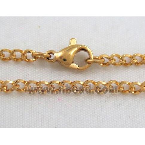 golden plated Stainless Steel Necklace Chain