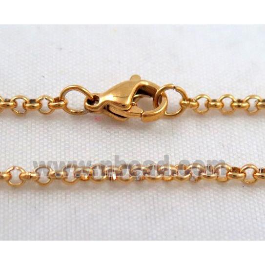 golden plated Stainless Steel Necklace Chain