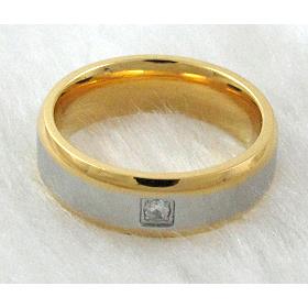 Stainless steel Ring, gold plated