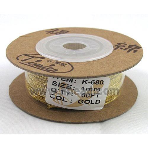 metallic cotton cord, jewelry wire, gold