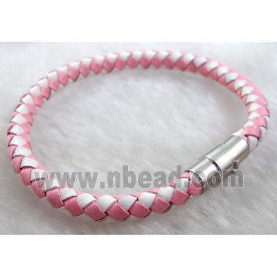 Leather Bracelet, magnetic clasp