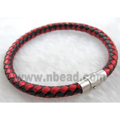 Leather Bracelet, magnetic clasp