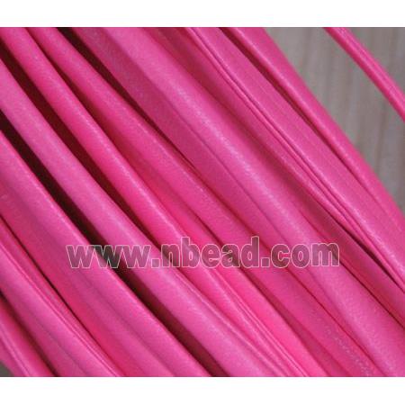 PU leather Cord, flat, hotpink