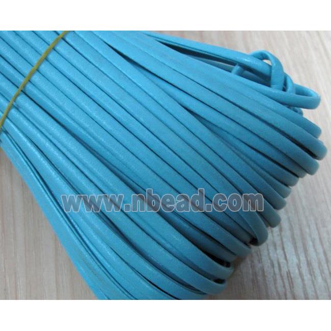 PU leather Cord, flat, blue