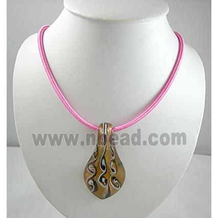 silk-braiding RubberNecklace Cord, Pink