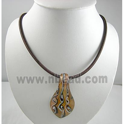 silk-braiding Rubber Necklace Cord, Deep Cofee