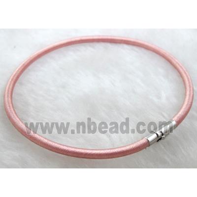 silk-braiding Rubber bracelet, magnetic clasp