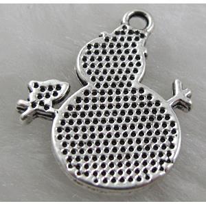 Christmas Snowman, Tibetan Silver Charm Non-Nickel