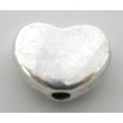 Tibetan Silver heart bead, lead free and nickel free