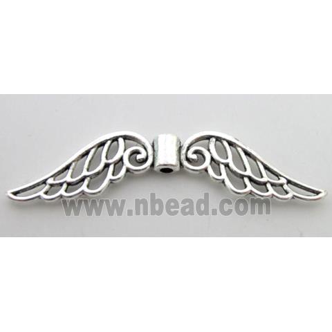 Angel wing, tibetan silver charms bead, non-nickel