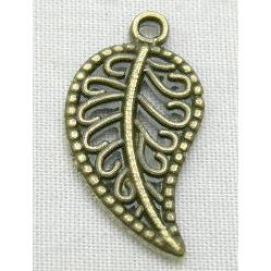 Antique Bronze Tibetan Silver No Nickel Leaf Charms, Zinc alloy