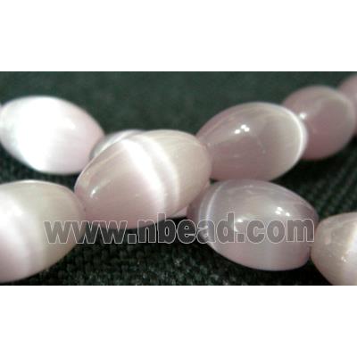 Cats eye beads, rice, light purple