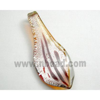 Mix Handmade Foil Glass leaf pendant