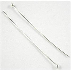 sterling silver round headpins, 0.5x40mm,head:1.5mm