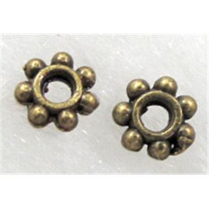 Antique Bronze Tibetan Silver Daisy Spacer beads, 5mm dia