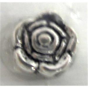 Tibetan Silver flower beads, lead free and nickel free, 6x3mm