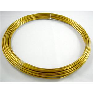 Golden Aluminium flexible craft wire for necklace bacelet, wire:2mm dia, 12m/roll