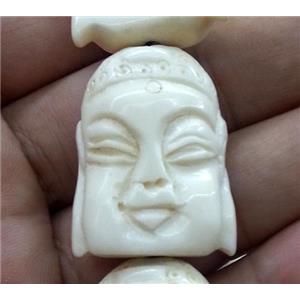 white cattle bone buddha beads, approx 20x28mm