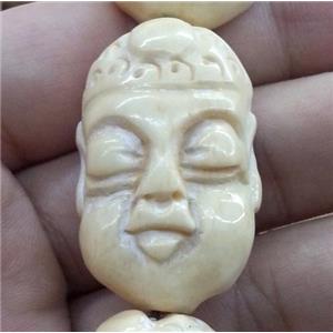 antique cattle bone beads, buddha, approx 20x28mm