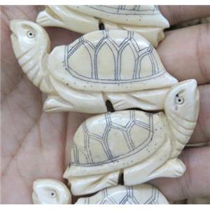 antique cattle bone beads, tortoise, approx 30-52mm