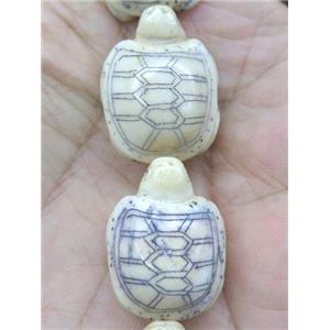 antique cattle bone bead, tortoise, approx 17-25mm