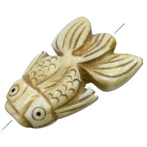 goldfish, Antique cattle Bone bead, 37x25mm